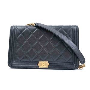 Chanel Boy Chanel Chain Wallet Black